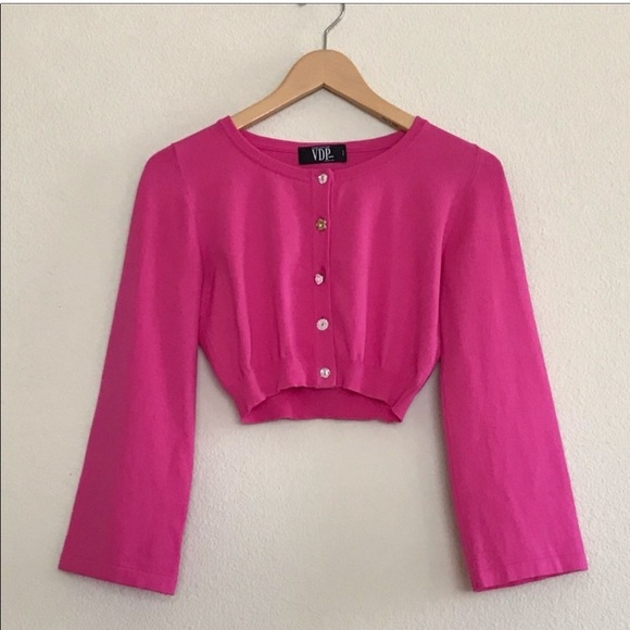 NWOT VDP vintage Pink cardigan sweater - Picture 1 of 9